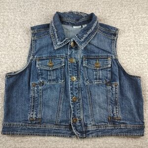 Cato Denim Sleeveless Vest Button Closure 18/20 Women Blue